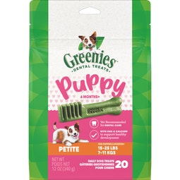 GREENIES™ Puppy 6 Months+ Original Petite Dental Dog Treats 340g (20 Treats) image