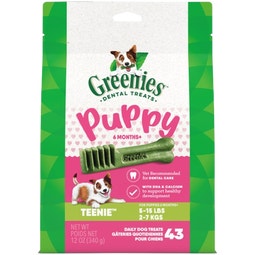 GREENIES™ Puppy 6 Months+ Original Teenie Dental Dog Treats 340g (43 Treats) image