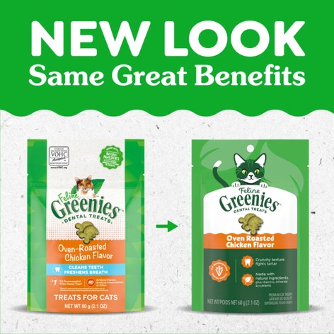 FELINE GREENIES™ Oven-Roasted Chicken Dental Cat Treats 60g image 1