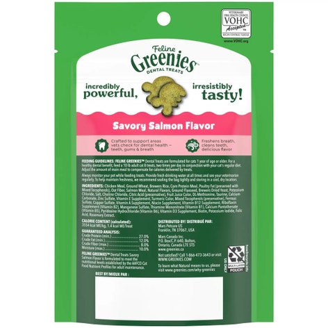 FELINE GREENIES™ Savoury Salmon Dental Cat Treats 60g image 1