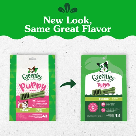 GREENIES™ Puppy 6 Months+ Original Teenie Dental Dog Treats 340g (43 Treats) image 1