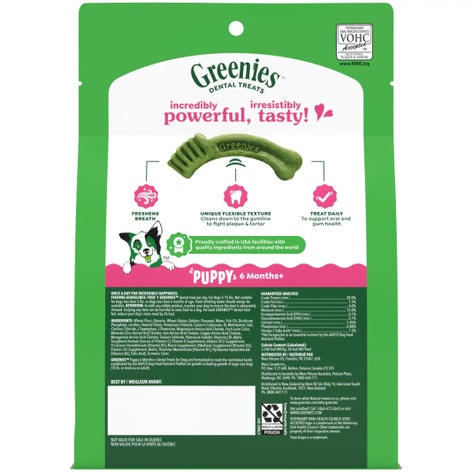 GREENIES™ Puppy 6 Months+ Original Teenie Dental Dog Treats 340g (43 Treats) image 1
