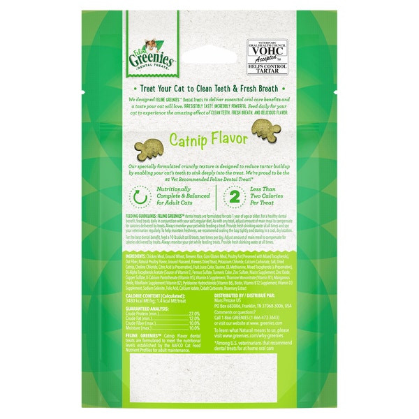 FELINE GREENIES™ Catnip Dental Cat Treats 60g GREENIES