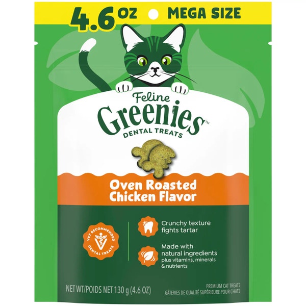 FELINE GREENIES™ Oven-Roasted Chicken Dental Cat Treats 130g image 1