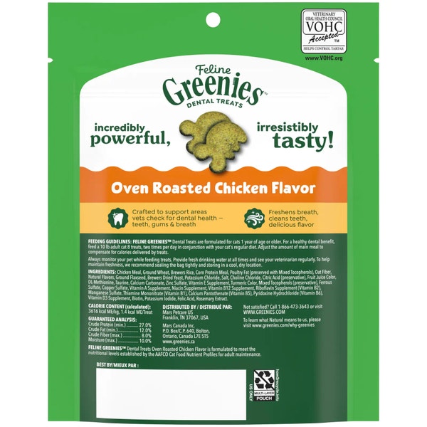 FELINE GREENIES™ Oven-Roasted Chicken Dental Cat Treats 130g image 2