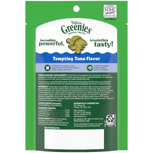 FELINE GREENIES™ Tempting Tuna Dental Cat Treats 60g image 2