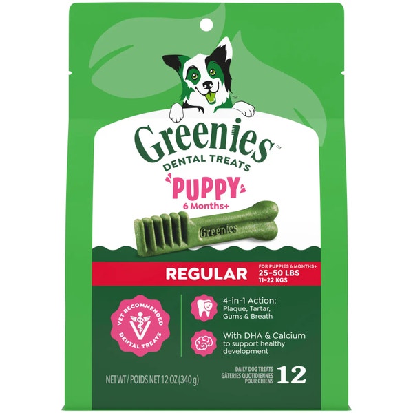 GREENIES™ Puppy 6 Months+ Original Regular Dental Dog Treats 340g (12 Treats) image 1