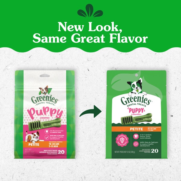 GREENIES™ Puppy 6 Months+ Original Petite Dental Dog Treats 340g (20 Treats) image 2