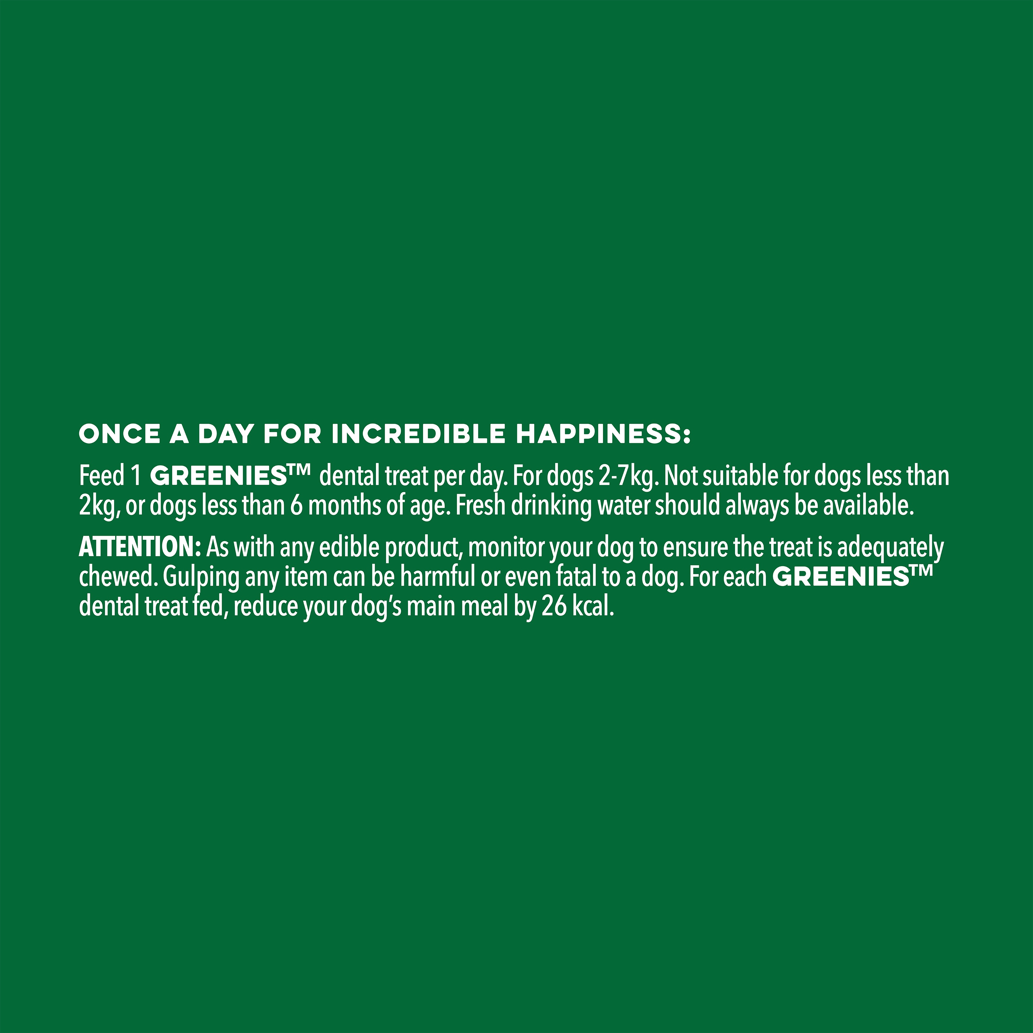 GREENIES™ Original TEENIE™ Dental Dog Treats 340g (43 Treats) feeding guidelines image